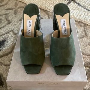 Jimmy Choo Baia 100 Cactus/Crystal Size 41